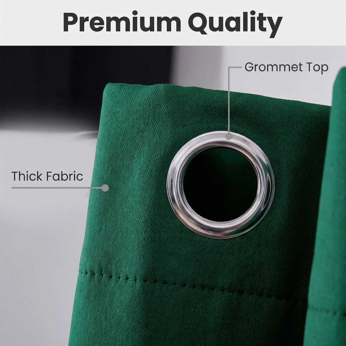 4 Panels 52"x90" Grommet Blackout Curtains, Thermal Insulated Noise Reducing Room Darkening Drapes, Heat Blocking Energy Saving Curtains for Bedroom Living Room For Christmas Holidays Decoration FT2571