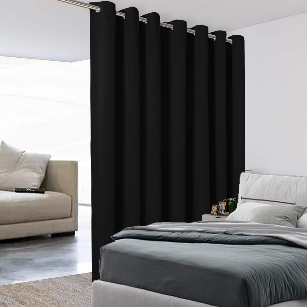 BONZER Dark Grey Room Divider Curtain Total Privacy Wall Screen Partitions