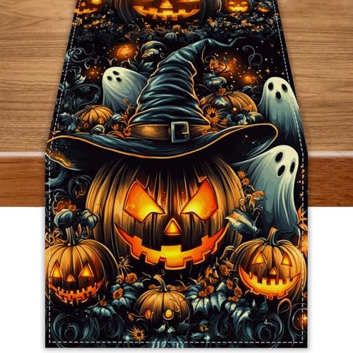 Ghost Pumpkin Table Runner Halloween Decorations for Home Decor