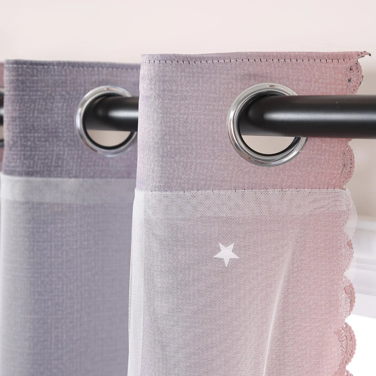 Star Pattern Hollow Out Curtain, 1 Piece Modern Window Curtain for Home Bedroom Decor, Grommet Curtains