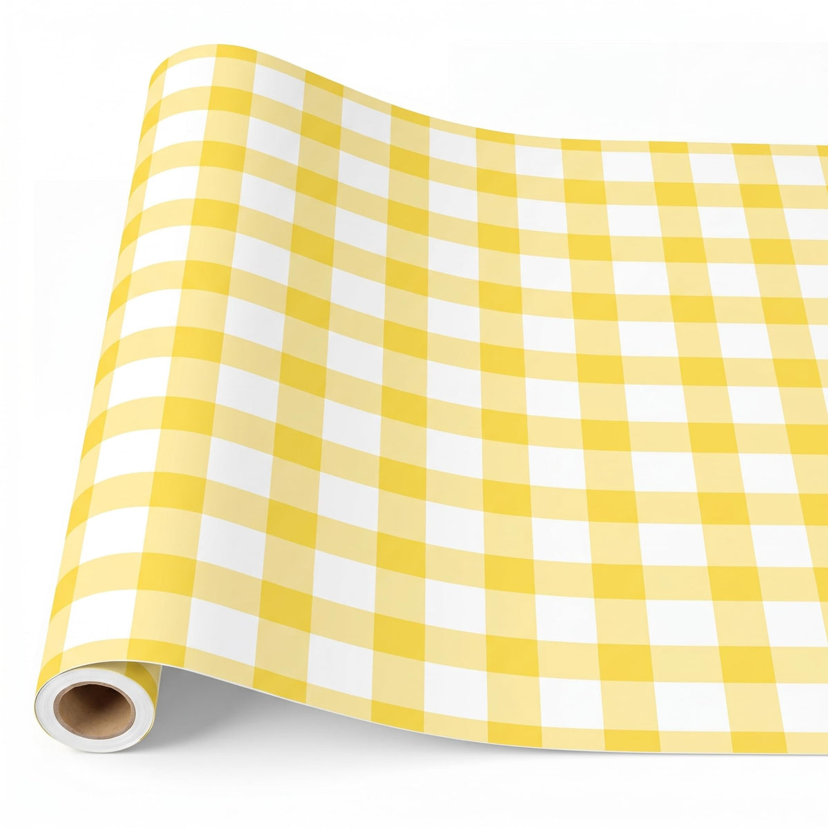 Tinlade Green White Gingham Paper Table Runner Roll 25' Long X 16" Wide