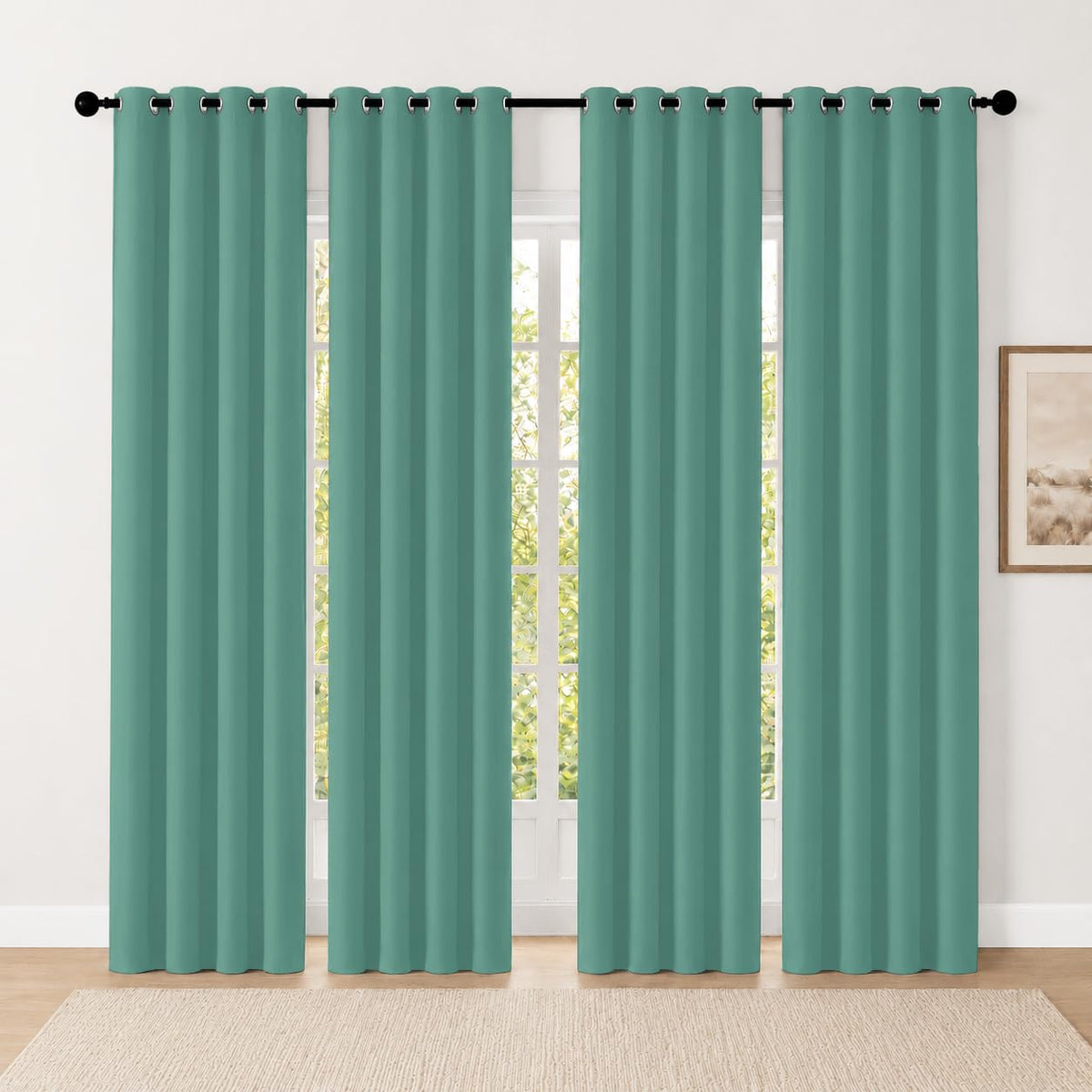 2-Panel Charcoal Grey Blackout Curtains 84" Length for Bedroom