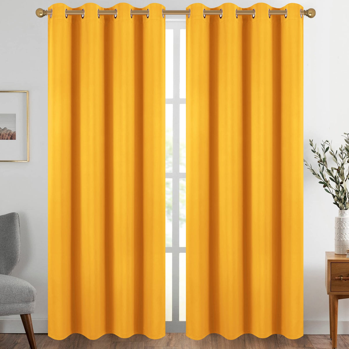 Diraysid Pink Blackout Curtains for Bedroom Thermal Insulated Grommet Room Darkening Curtains Drapes, 42 x 84, 2 Panels