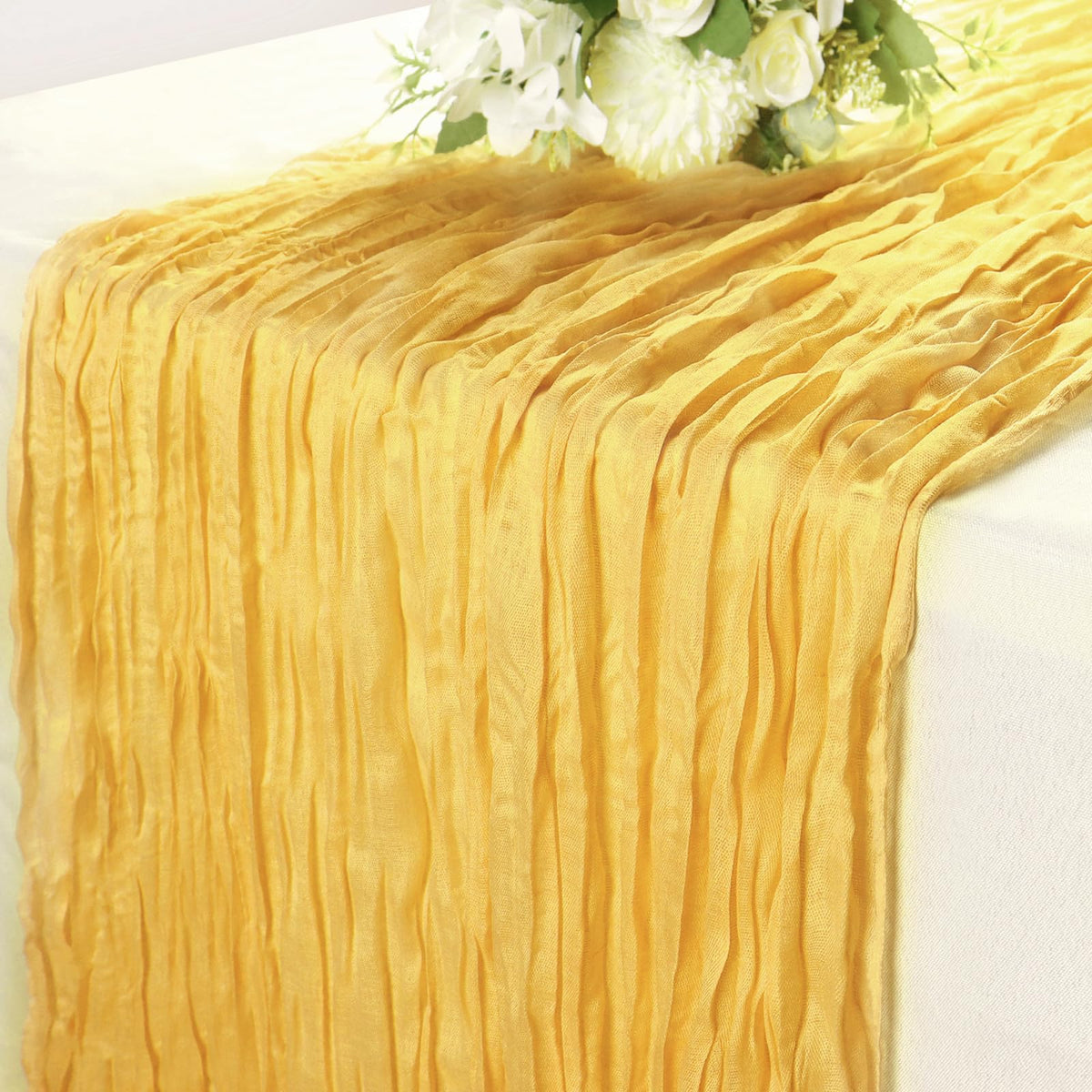 Gray Table Runner Cheesecloth Fall Christmas New Year Party Decor, 1Pack