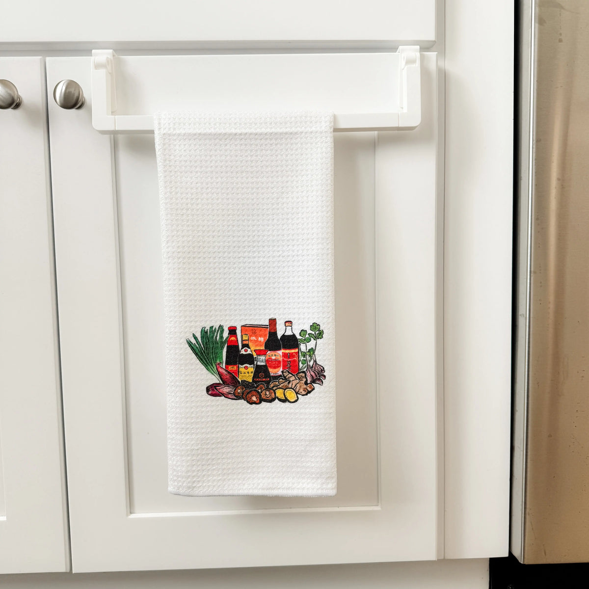 Asian Sauces Waffle Weave Kitchen Towel
