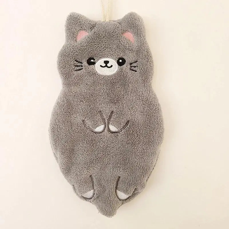 1PC Cute Tanuki Animal Print Cartoon Hand Towel - Hangable, Soft Coral Velvet, Child-Safe, Lint-Free, Thick, Absorbent, High-Quality, Child Cartoon Graphic, Ideal for Kitchen, Bathroom, Birthday Holiday Gift, Hangable Towel, Absorbent Hand Towels