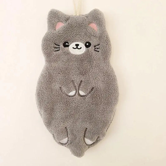 1PC Cute Tanuki Animal Print Cartoon Hand Towel - Hangable, Soft Coral Velvet, Child-Safe, Lint-Free, Thick, Absorbent, High-Quality, Child Cartoon Graphic, Ideal for Kitchen, Bathroom, Birthday Holiday Gift, Hangable Towel, Absorbent Hand Towels