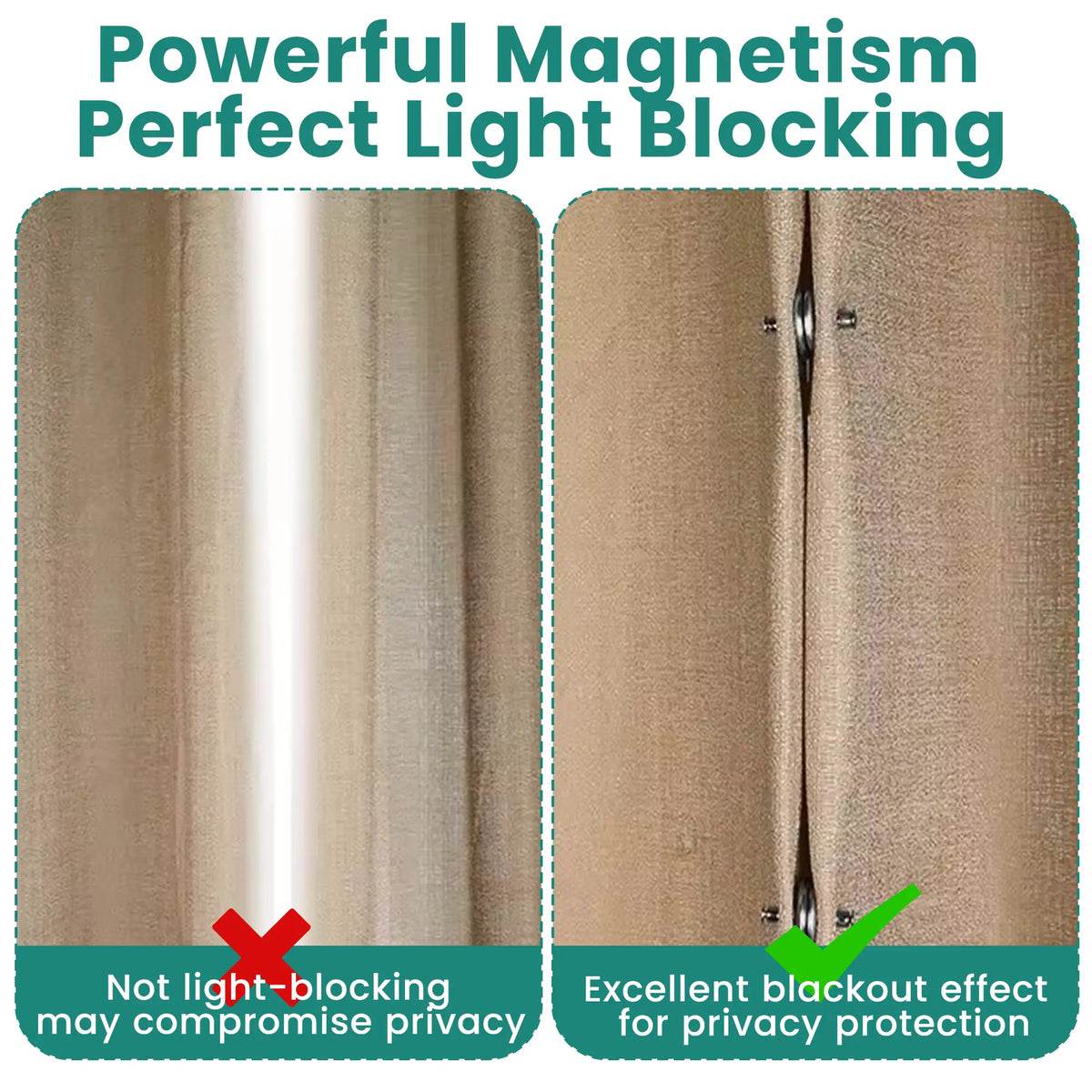 16 Counts Magnetic Curtain Clips Magnetic Suction Closure Curtain Magnets Stop Light Infiltration Keep Curtain Closed for Home Bedroom Office Draperies