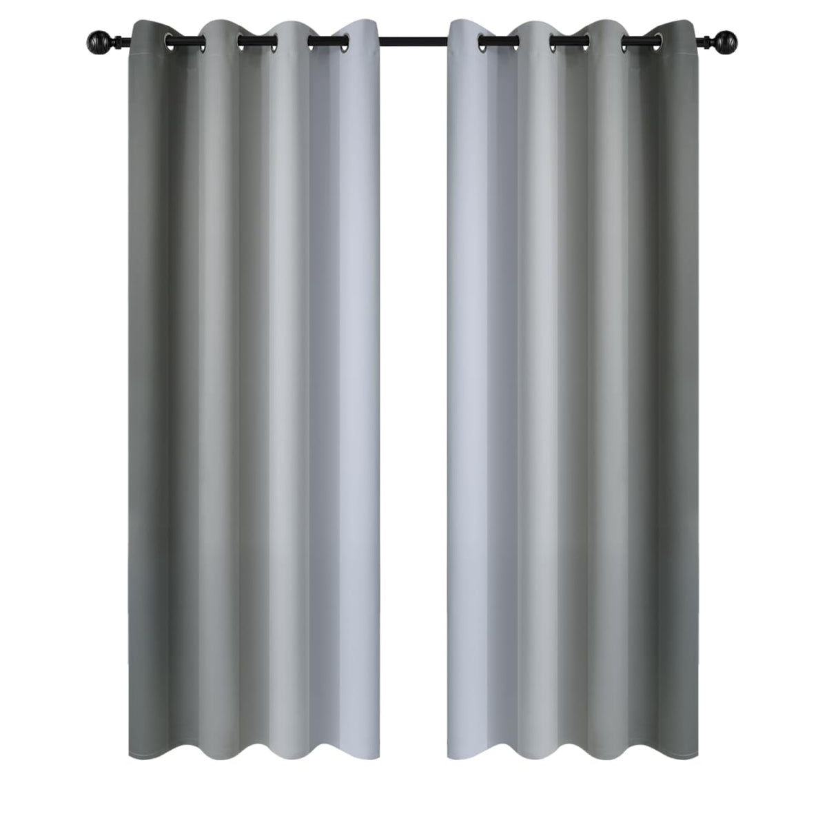 Yakamok Ombre Curtains Blue and Greyish White for Living Room,52Wx84L