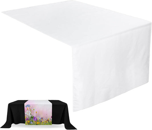 Breling 1 Pcs White Sublimation Table Runner Blank, 36 X 72 Inch