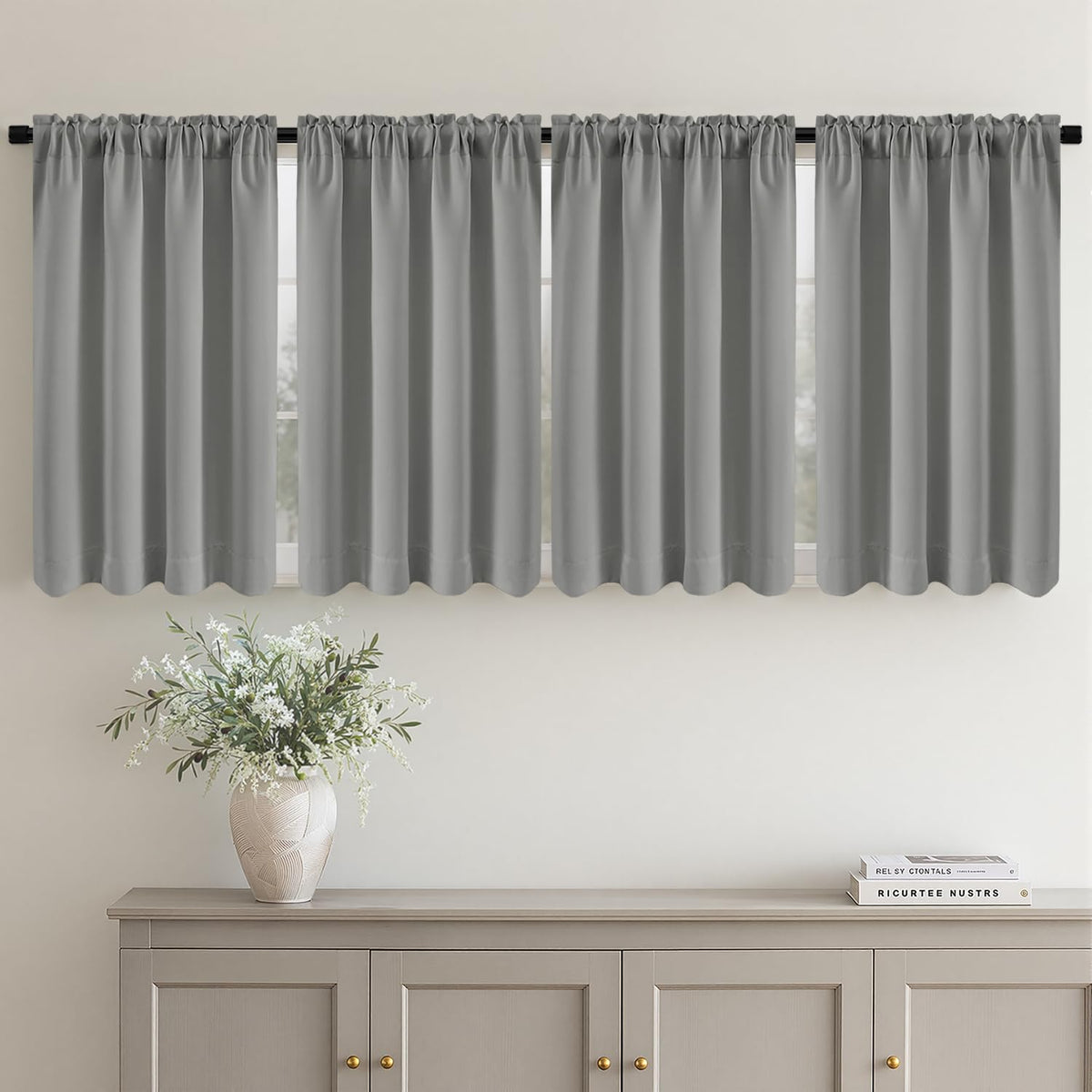 MIULEE Sage Green Blackout Curtains 63 Inch Length for Bedroom 4 Panels