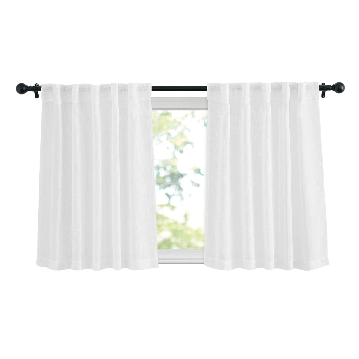 NICETOWN Natural Linen Curtains 70 Inches Length, 2 Panels, W37 x L70