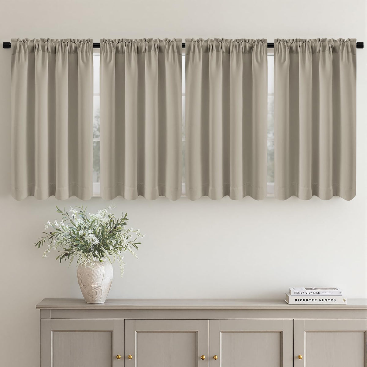 MIULEE Sage Green Blackout Curtains 63 Inch Length for Bedroom 4 Panels