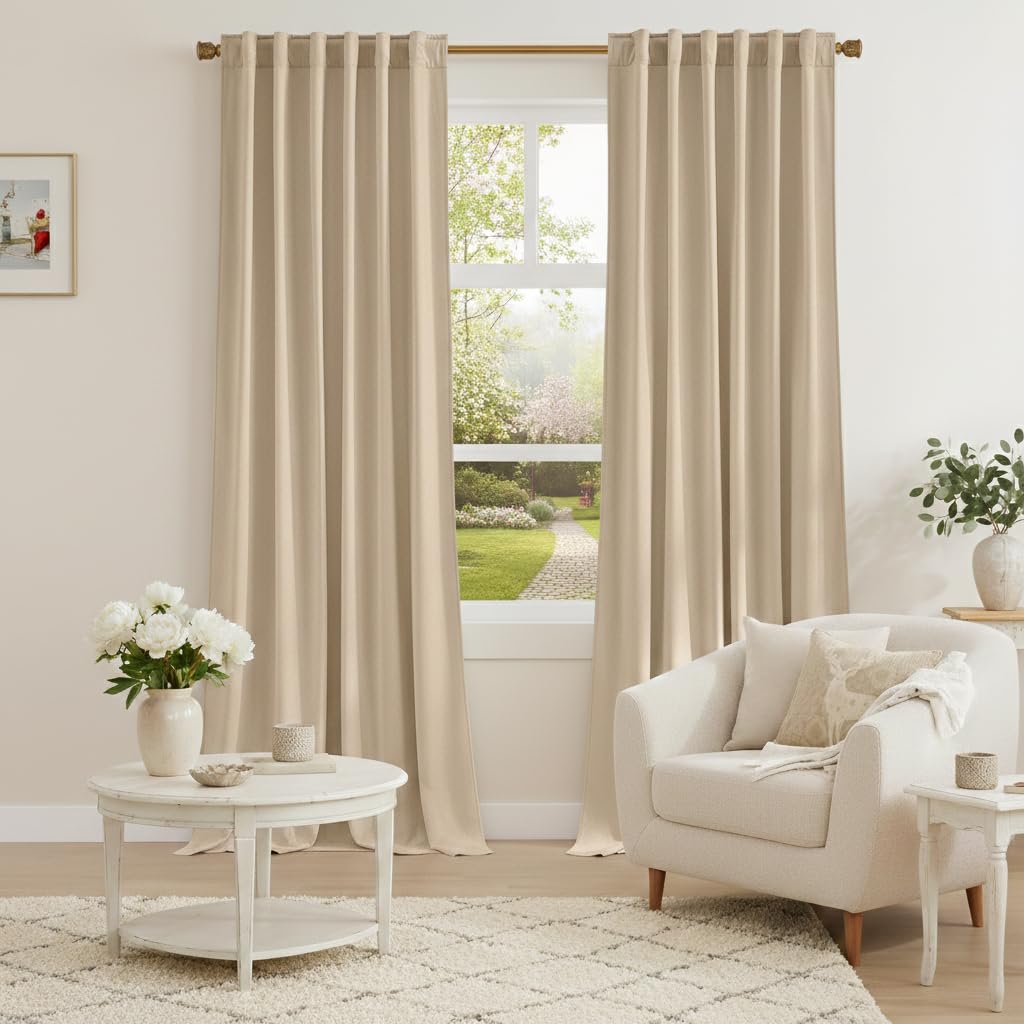 NICETOWN Christmas Blackout Olive Green Velvet Curtains, W52xL84, 2 Panels