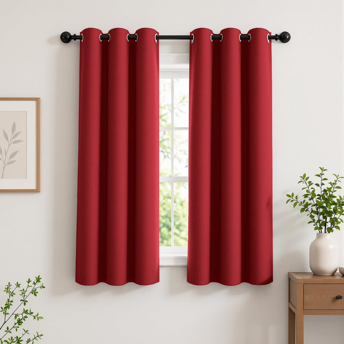 2-Panel Charcoal Grey Blackout Curtains 84" Length for Bedroom