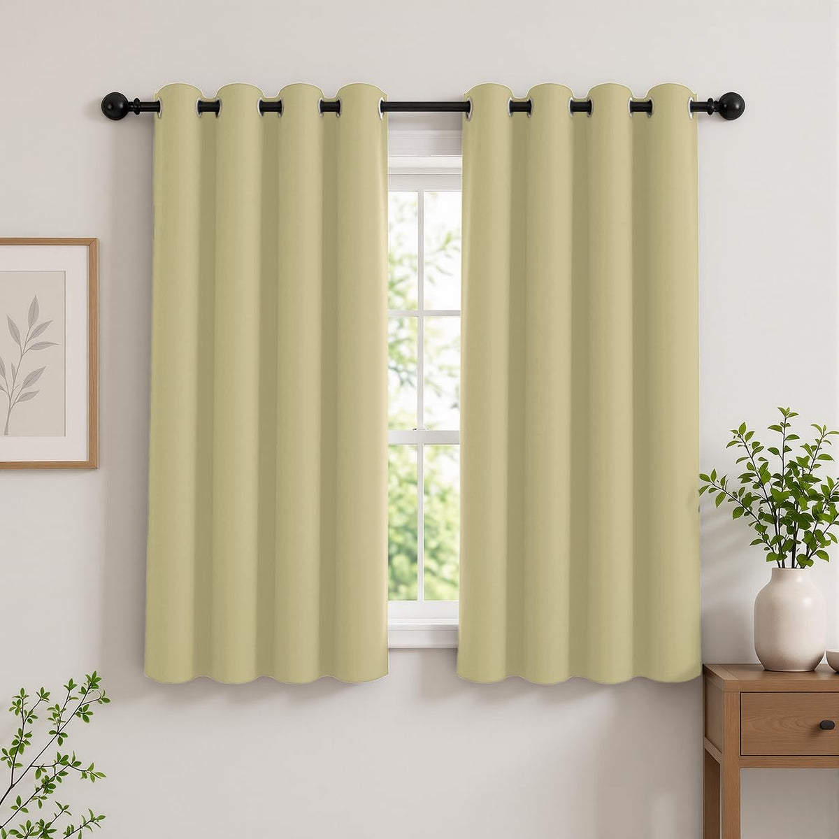 2-Panel Charcoal Grey Blackout Curtains 84" Length for Bedroom