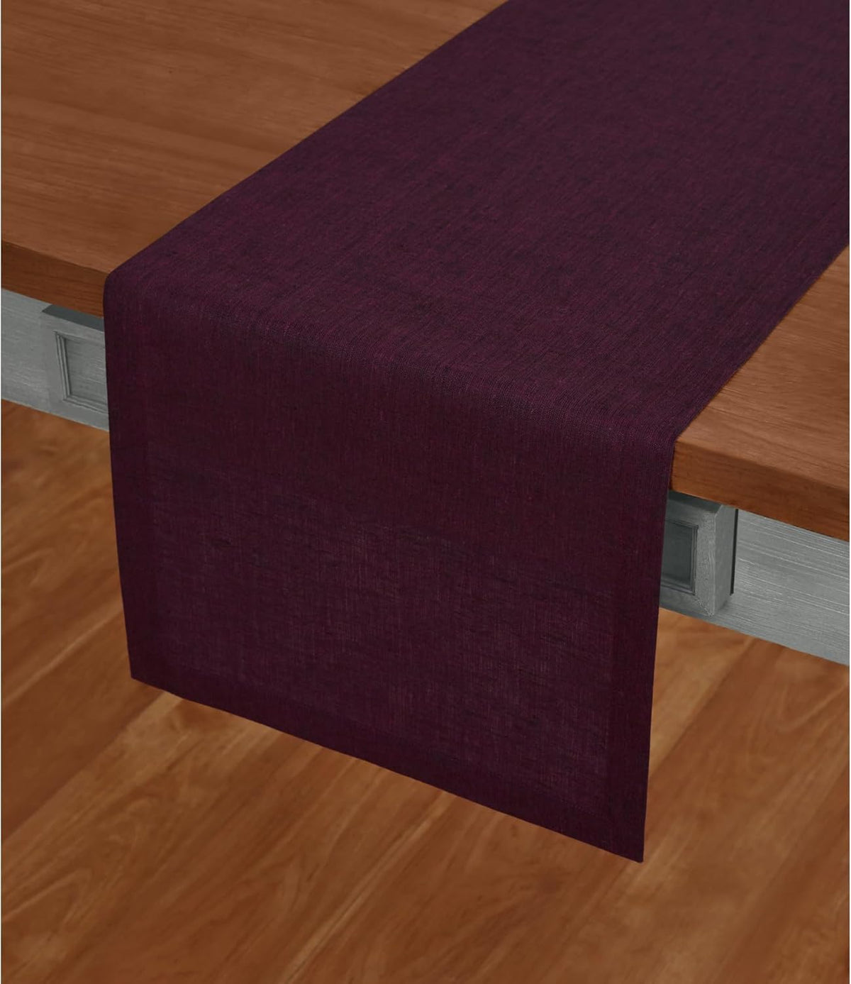 Solino Home 100% Pure Linen Table Runner Natural Long, Athena 14 x 108 in