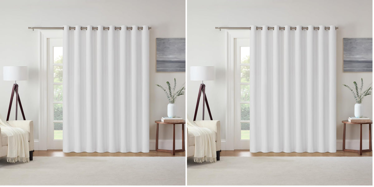 ECLIPSE Kendall Modern Blackout Thermal Rod Pocket Window Curtain for Bedroom or Living Room (1 Panel), 42 X 84, White