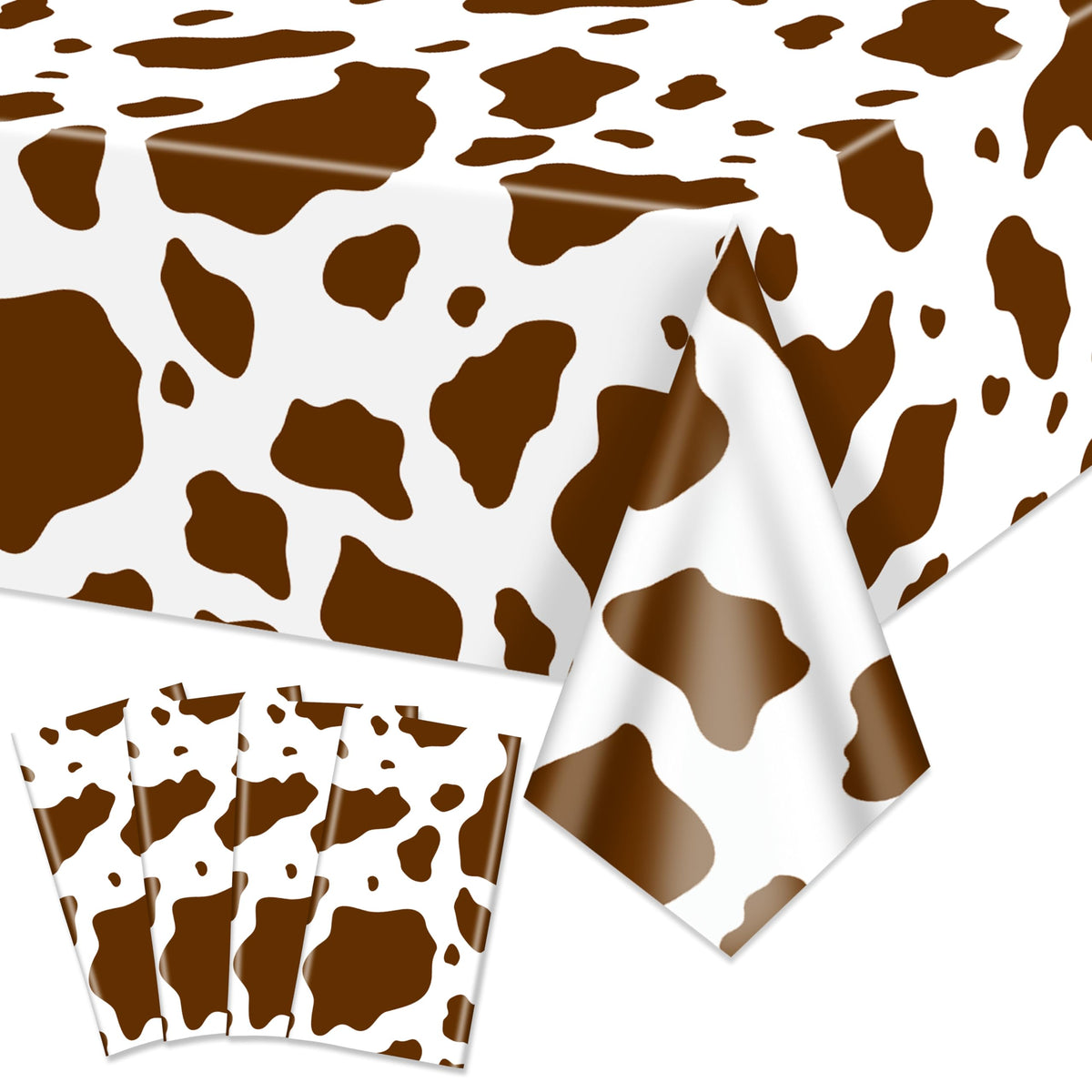 6 Pcs Cow Print Table Runner, 14 x 108 in Black and White Cow Table Runner Farm Western Tablecloth for Birthday Western Barnyard Home Kitchen Decorations