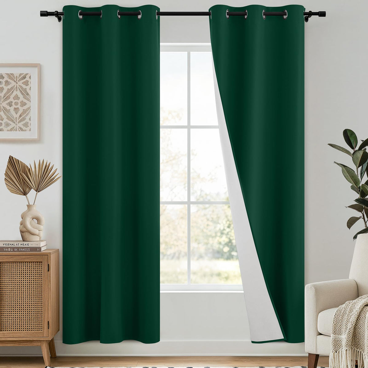 SimpleHome Chocolate Brown 100% Blackout Curtains for Bedroom 63 Inch Long