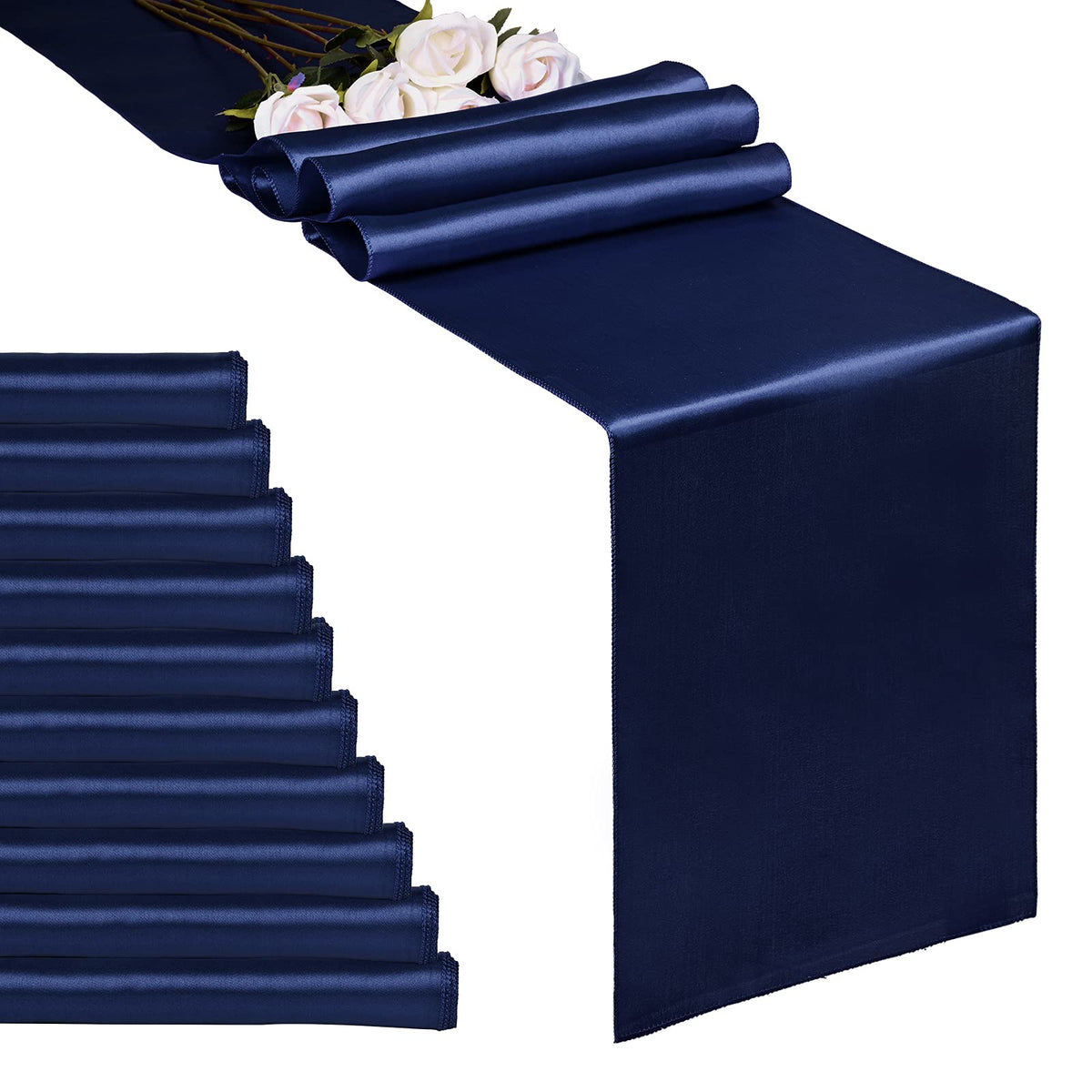 10-Pack Champagne 12 x 108 inches Long Premium Satin Table Runner