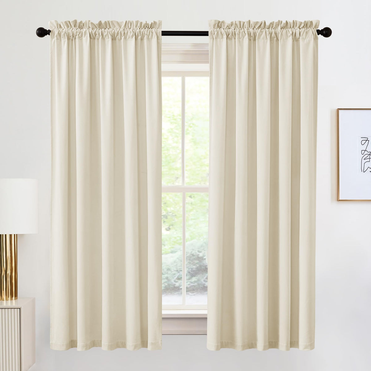 RYB HOME Green Velvet Blackout Curtains 84 inches for Bedroom Living Room