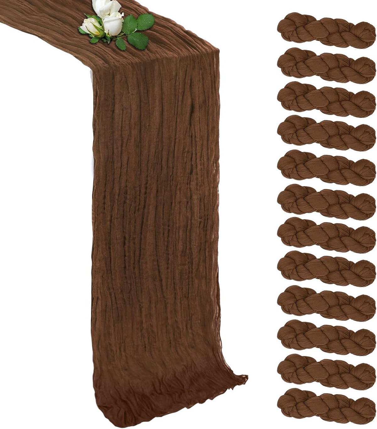 12 Pack Brown Table Runner 17 x 108 Inch Cheesecloth