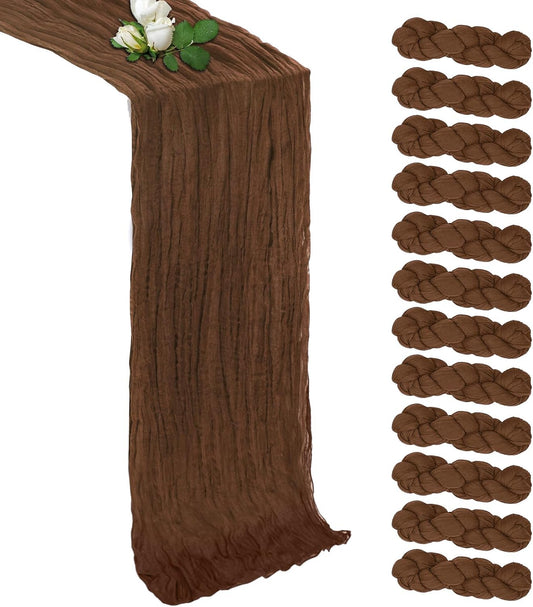 12 Pack Brown Table Runner 17 x 108 Inch Cheesecloth