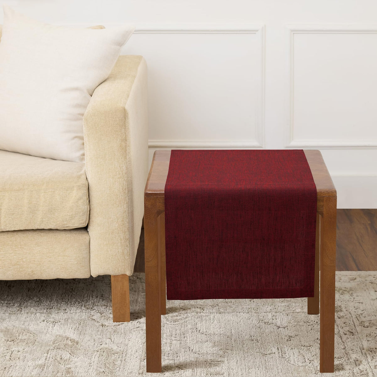 Solino Home 100% Pure Linen Table Runner Natural Long, Athena 14 x 108 in