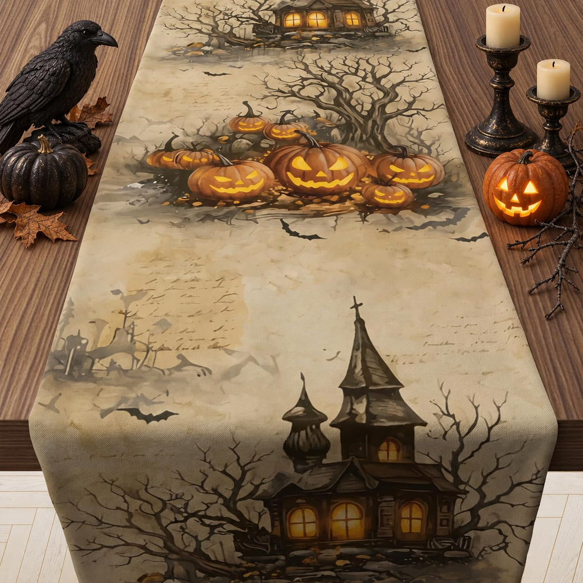 Thanksgiving Decorations - Fall Leaves Table Runner