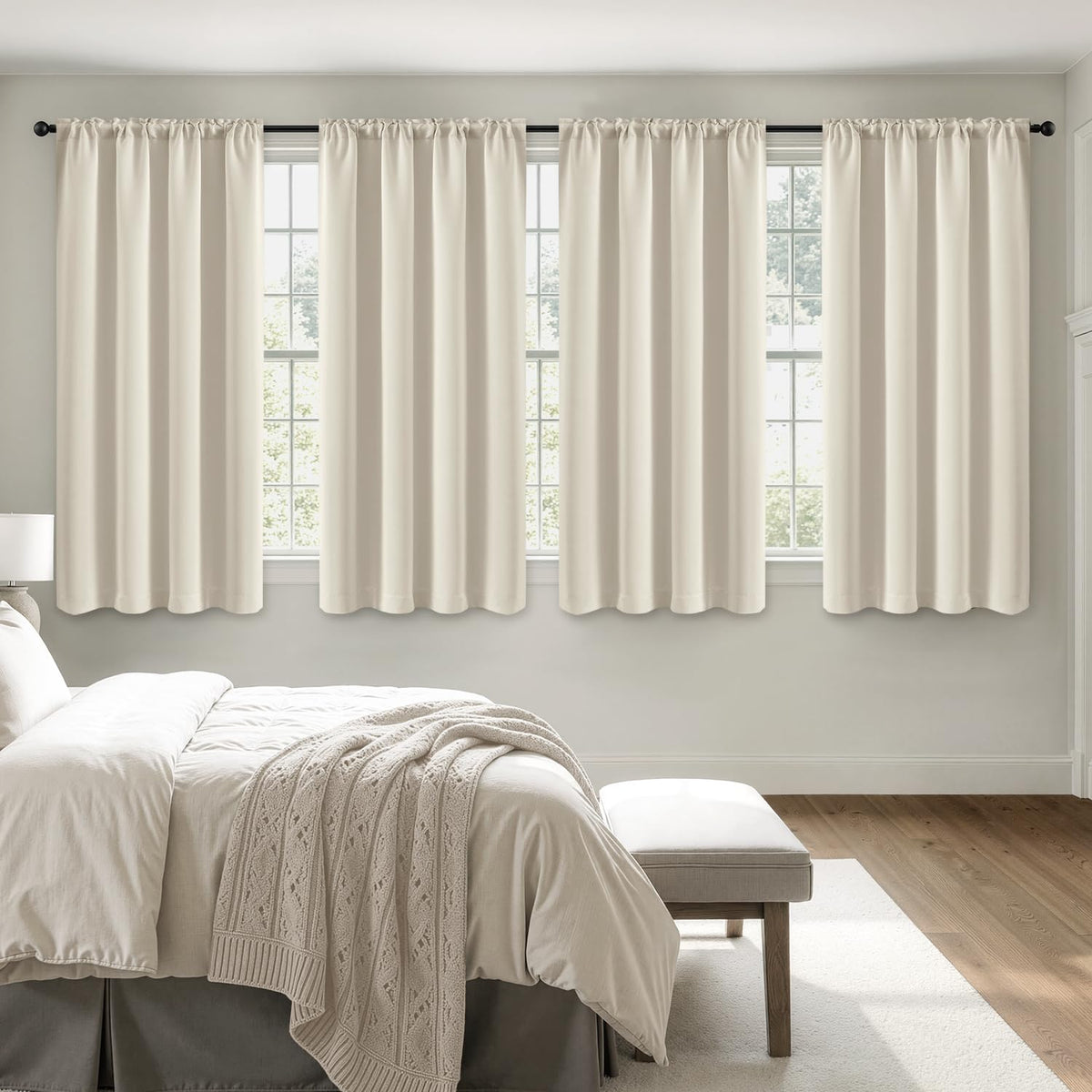 MIULEE Sage Green Blackout Curtains 63 Inch Length for Bedroom 4 Panels