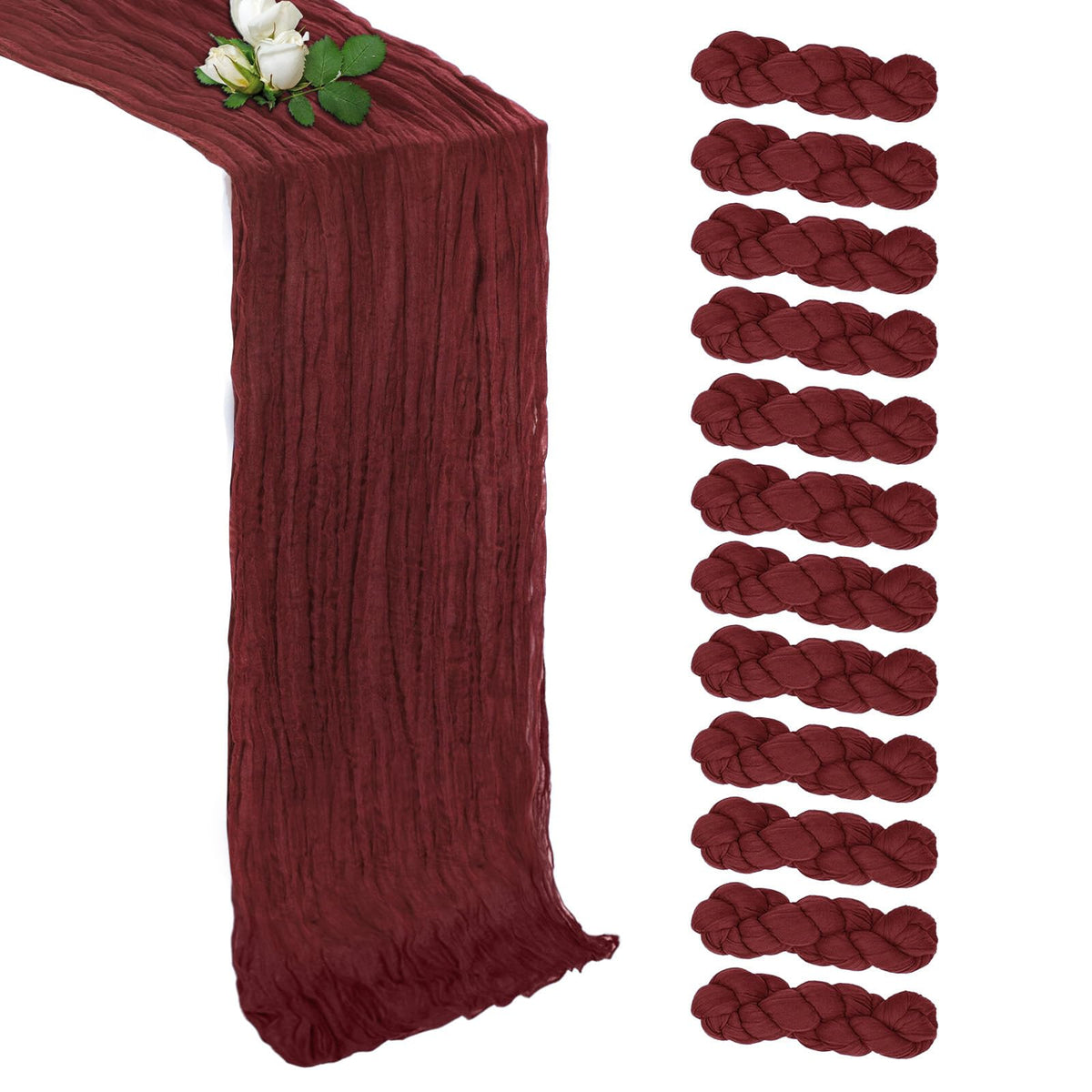 12 Pack Brown Table Runner 17 x 108 Inch Cheesecloth