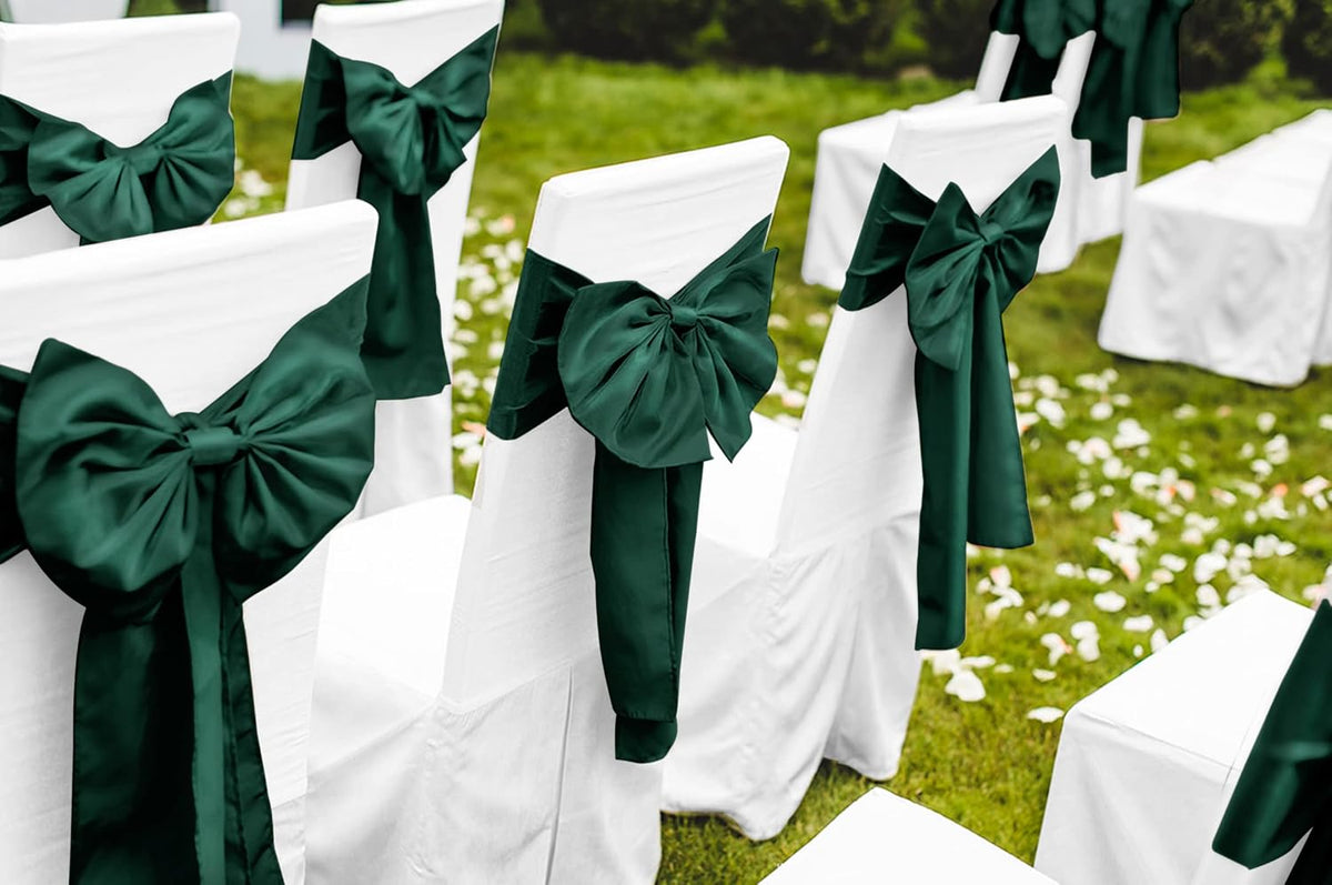 12 Pack Emerald Green Satin Table Runner 12 x 108 Inch Long Premium Table Runners for Wedding Party Events Decoration, Birthday Parties, Banquets Decorations, Graduations, Engagements