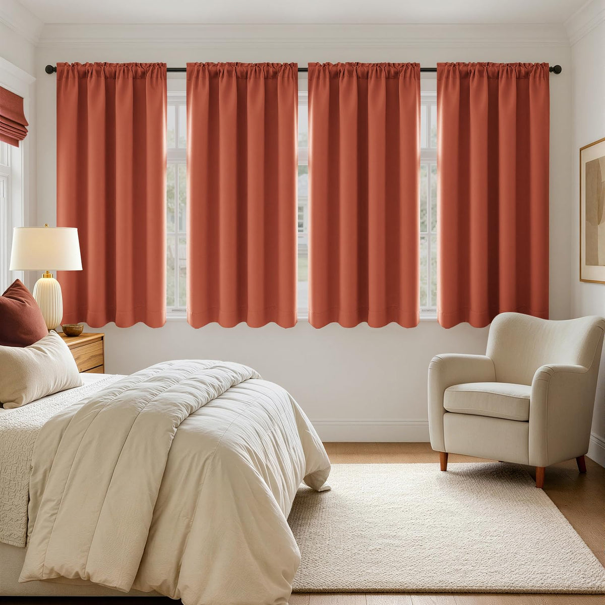 MIULEE Sage Green Blackout Curtains 63 Inch Length for Bedroom 4 Panels