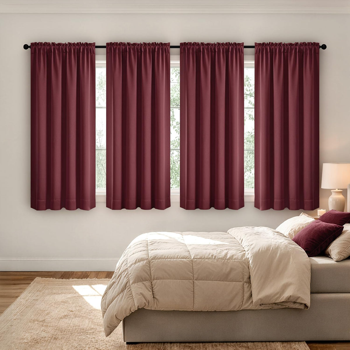MIULEE Sage Green Blackout Curtains 63 Inch Length for Bedroom 4 Panels