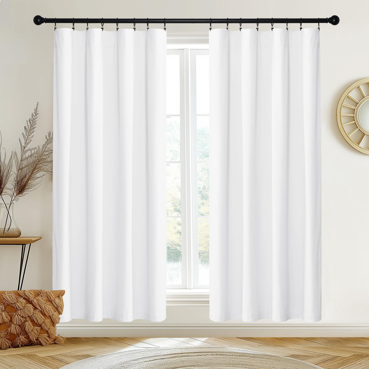 NICETOWN Christmas Blackout Olive Green Velvet Curtains, W52xL84, 2 Panels