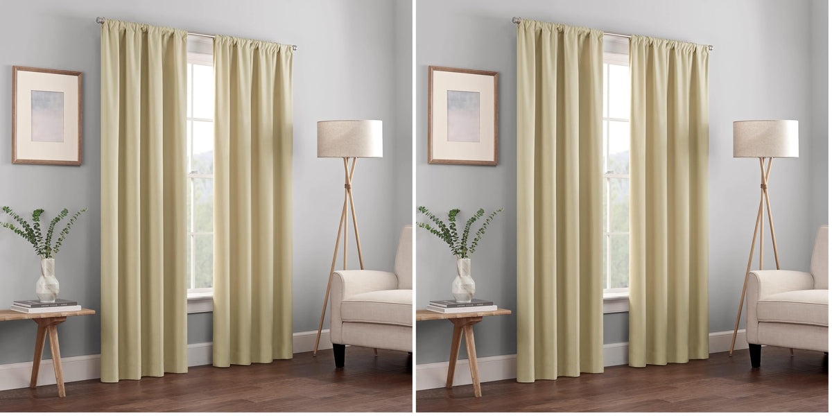 ECLIPSE Kendall Modern Blackout Thermal Rod Pocket Window Curtain for Bedroom or Living Room (1 Panel), 42 X 84, White