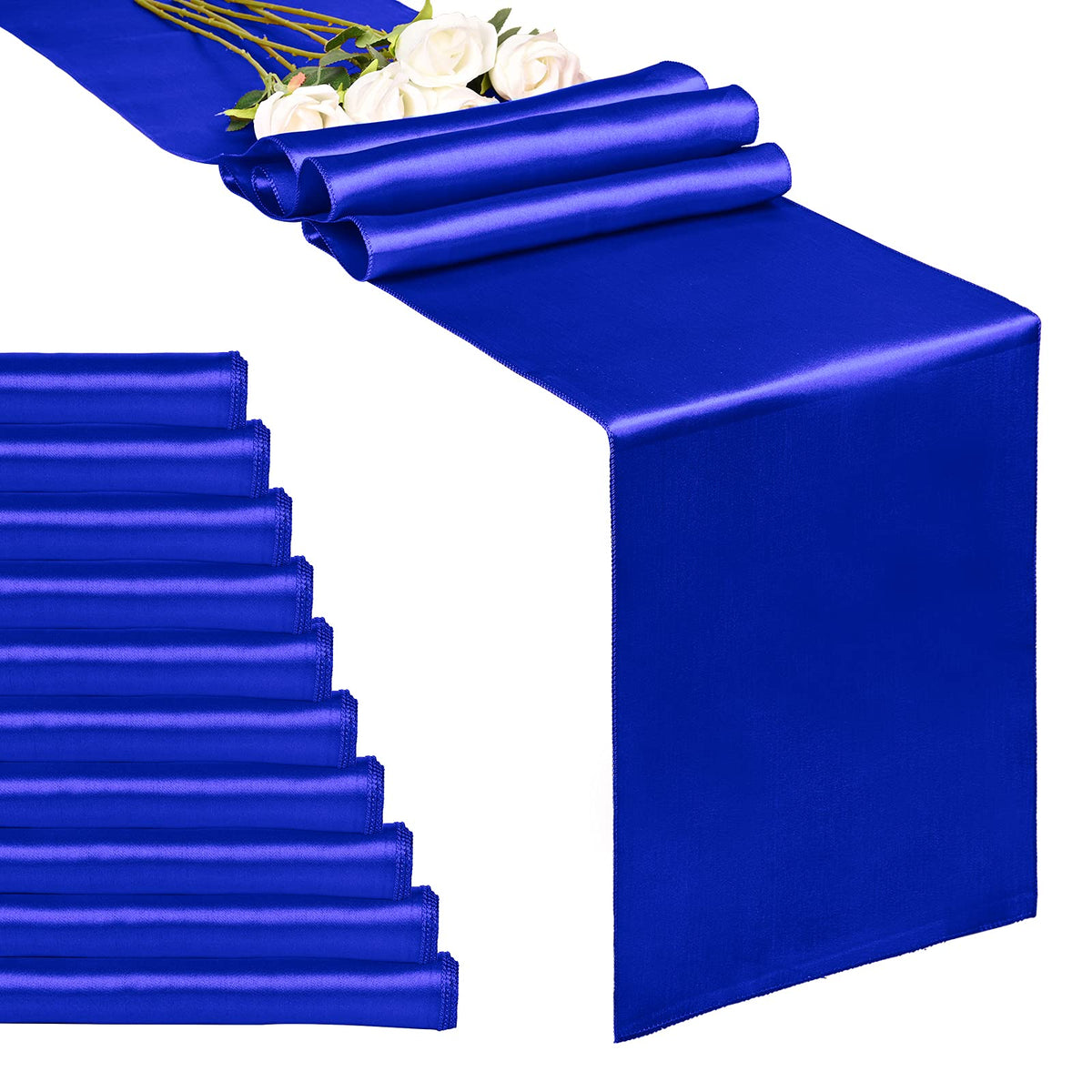 10-Pack Champagne 12 x 108 inches Long Premium Satin Table Runner