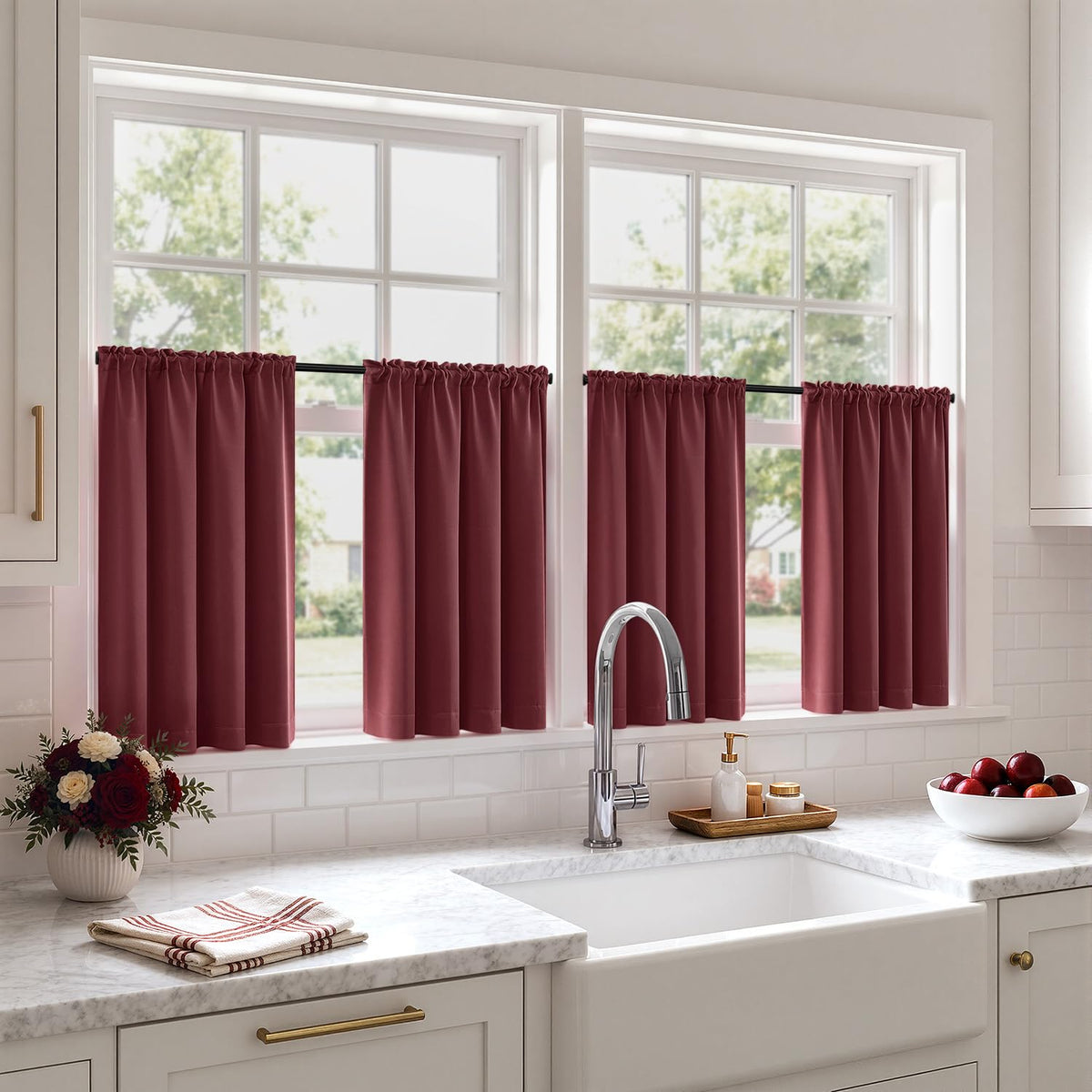MIULEE Sage Green Blackout Curtains 63 Inch Length for Bedroom 4 Panels