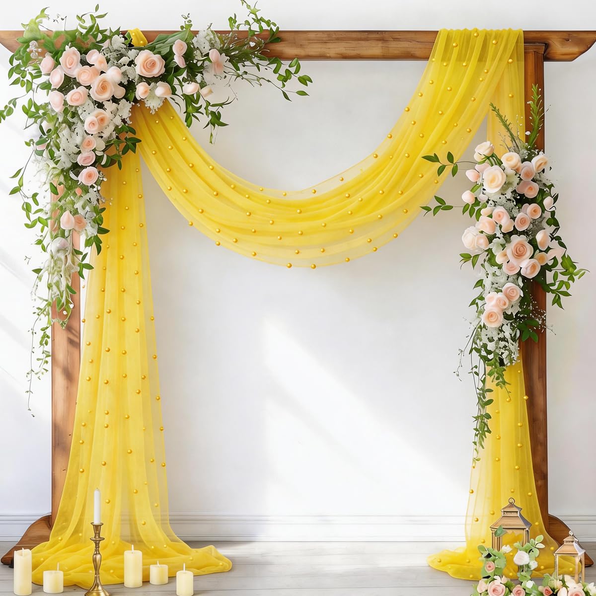 Socomi Pearl Table Runner Fall Tulle Gauze Sheer Wedding Party Home Decor