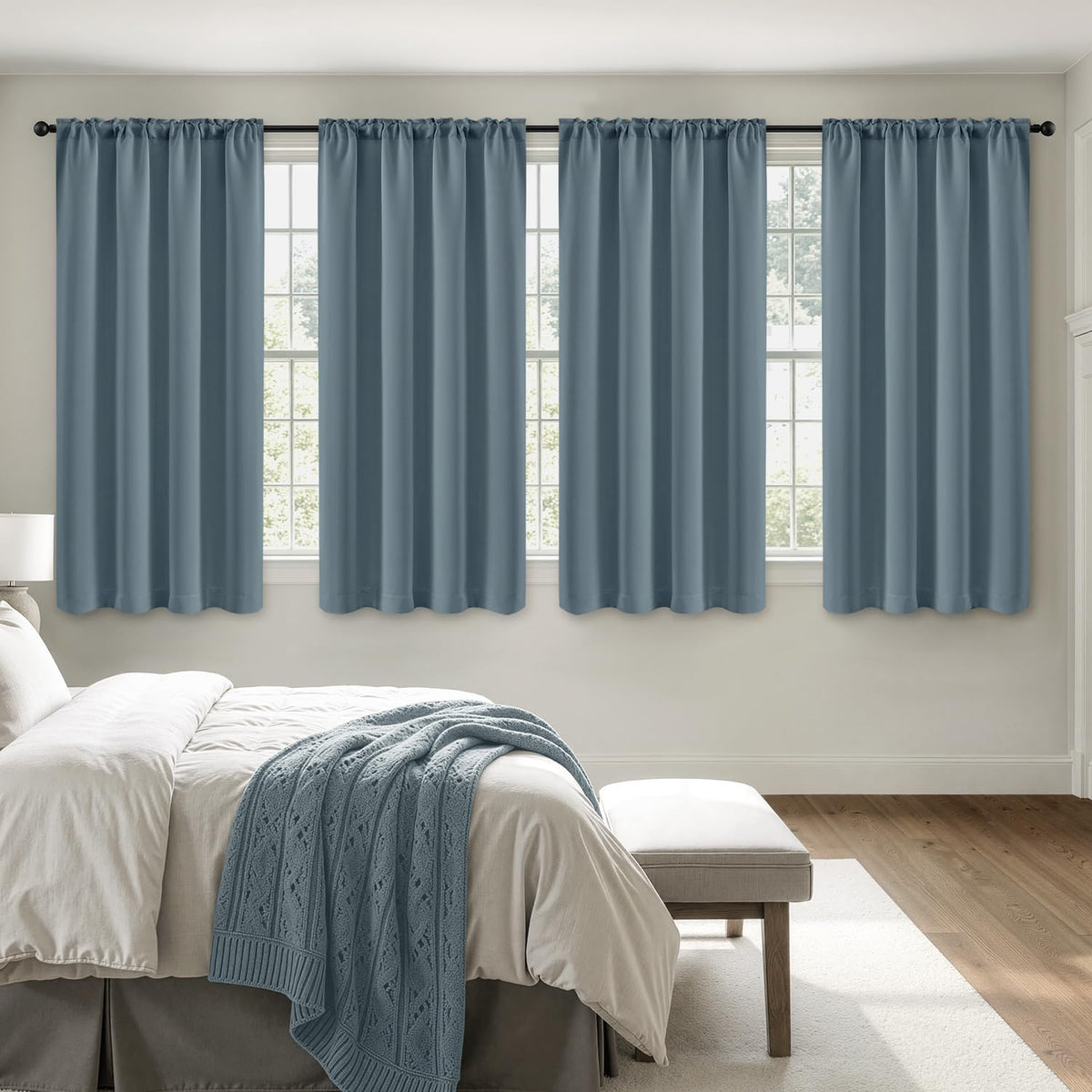 MIULEE Sage Green Blackout Curtains 63 Inch Length for Bedroom 4 Panels