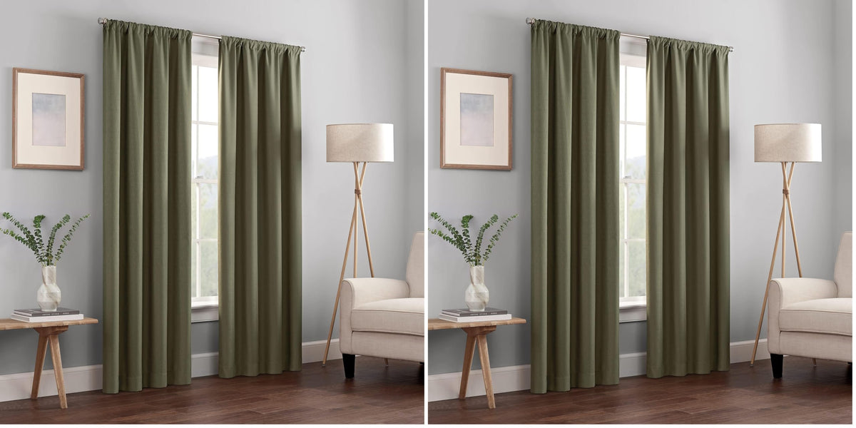 ECLIPSE Kendall Modern Blackout Thermal Rod Pocket Window Curtain for Bedroom or Living Room (1 Panel), 42 X 84, White