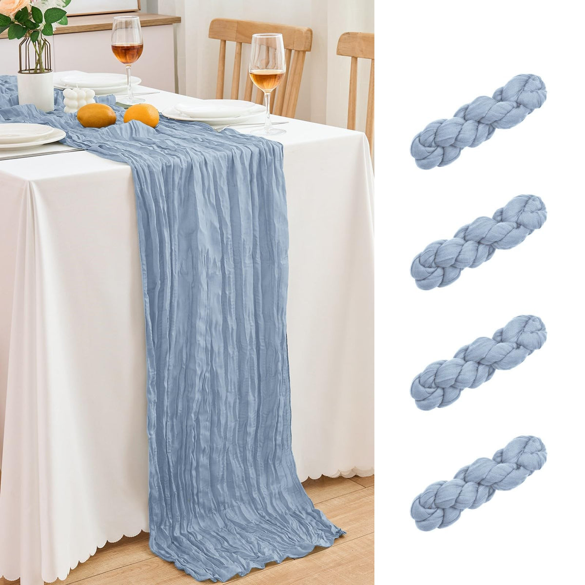 18 Pack Pink Cheesecloth Table Runner 21.5x120 Inch, Semi Sheer Boho Gauze Cheese Cloth Fabric Table Runners 10 FT Long for Wedding Party Baby Shower Birthday Home Decor