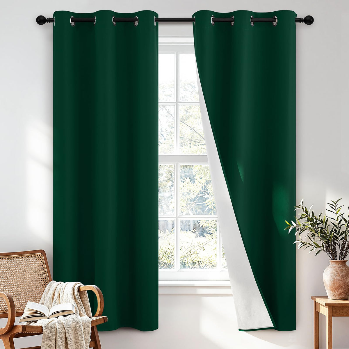 SimpleHome Chocolate Brown 100% Blackout Curtains for Bedroom 63 Inch Long