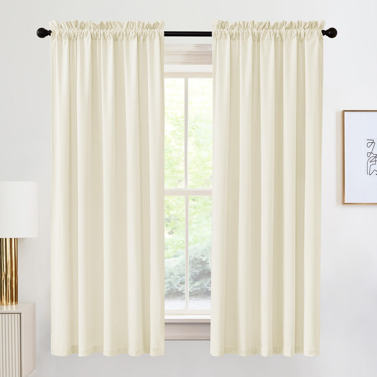 RYB HOME Green Velvet Blackout Curtains 84 inches for Bedroom Living Room