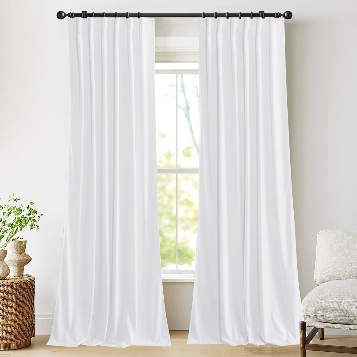NICETOWN Christmas Blackout Olive Green Velvet Curtains, W52xL84, 2 Panels