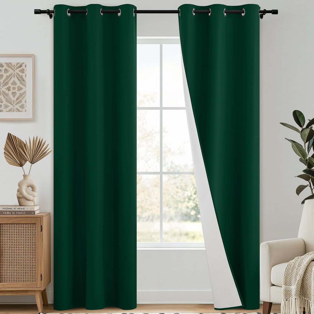SimpleHome Chocolate Brown 100% Blackout Curtains for Bedroom 63 Inch Long