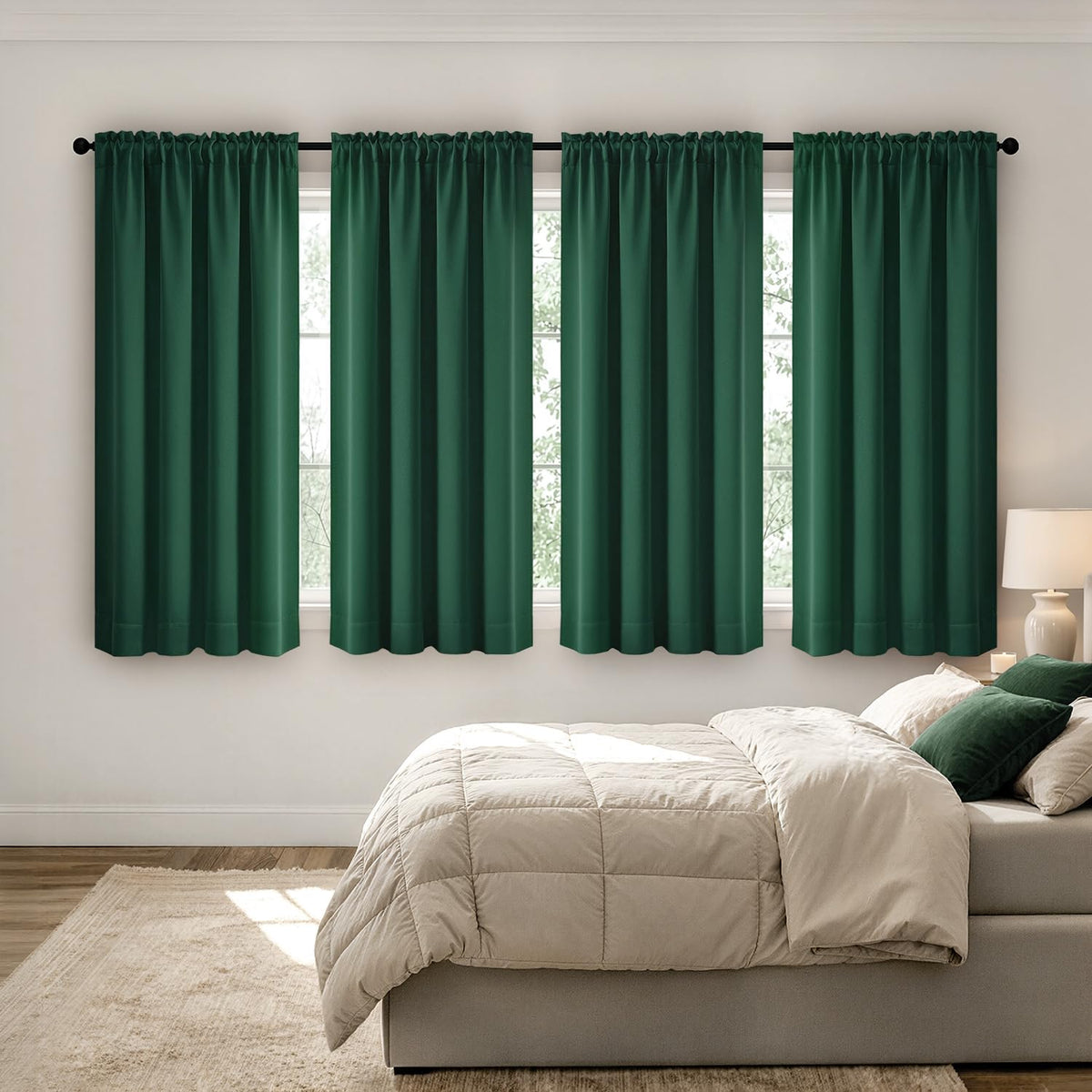 MIULEE Sage Green Blackout Curtains 63 Inch Length for Bedroom 4 Panels