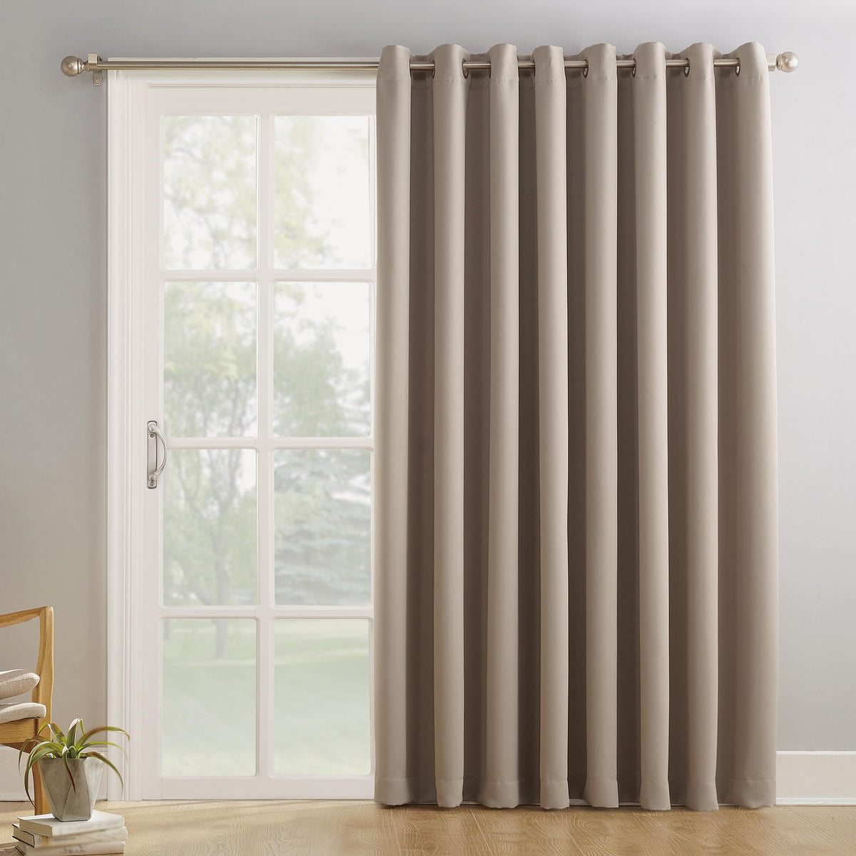 Sun Zero Easton Energy Saving Blackout Grommet Curtain Panel, 40" x 63", Sage Green