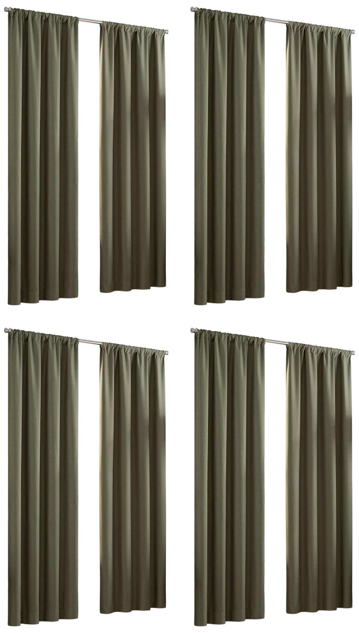 ECLIPSE Kendall Modern Blackout Thermal Rod Pocket Window Curtain for Bedroom or Living Room (1 Panel), 42 X 84, White